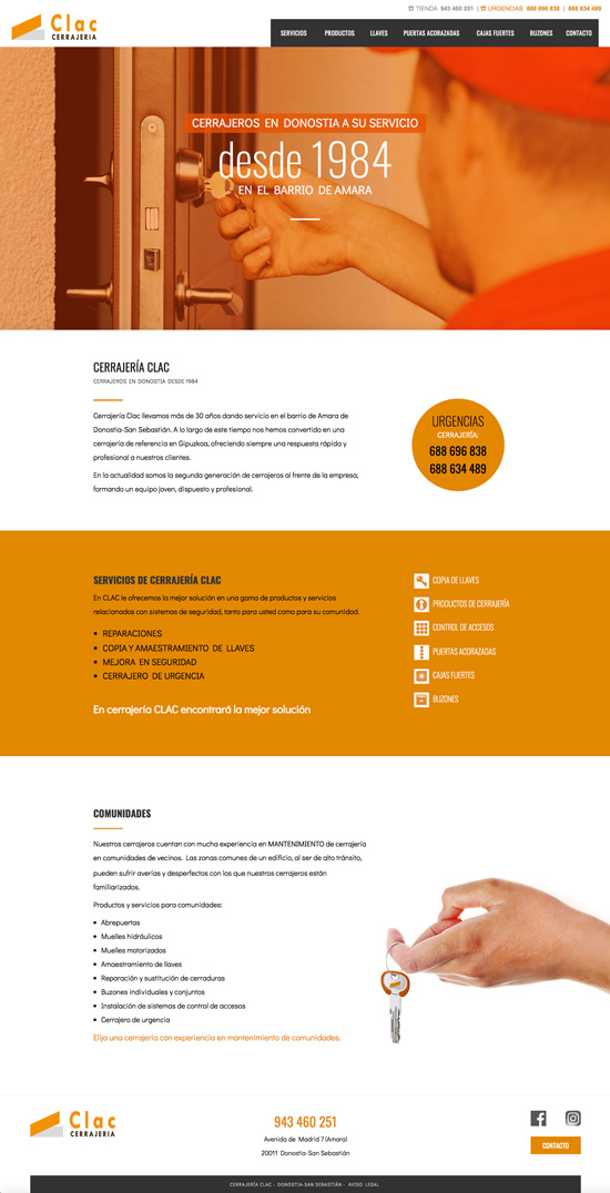 Diseño de la página web de Clac en Donostia