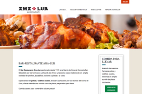 diseño página web Restaurante Amalur en Donostia