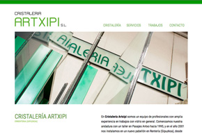 diseño de página web para cristalería Artxipi en Gipuzkoa