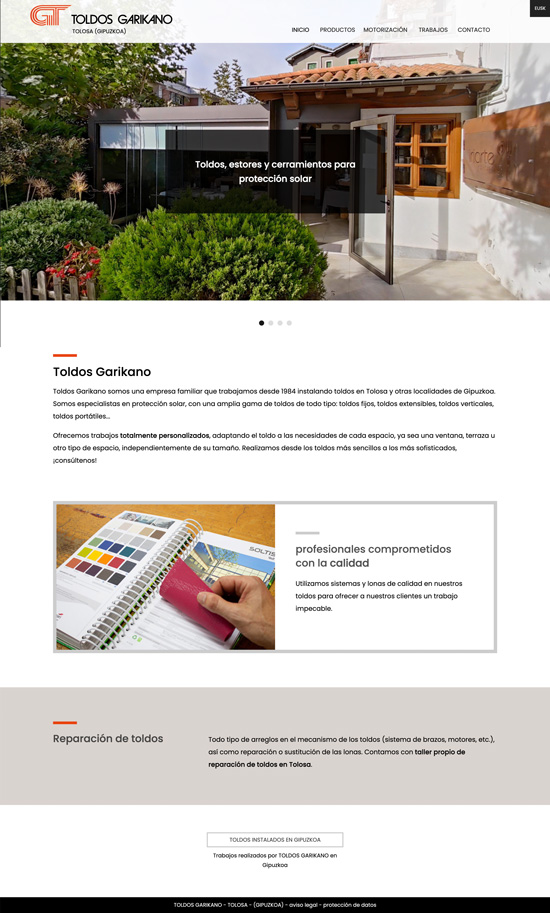 Diseño de la web de Garikano en Tolosa (Gipuzkoa)