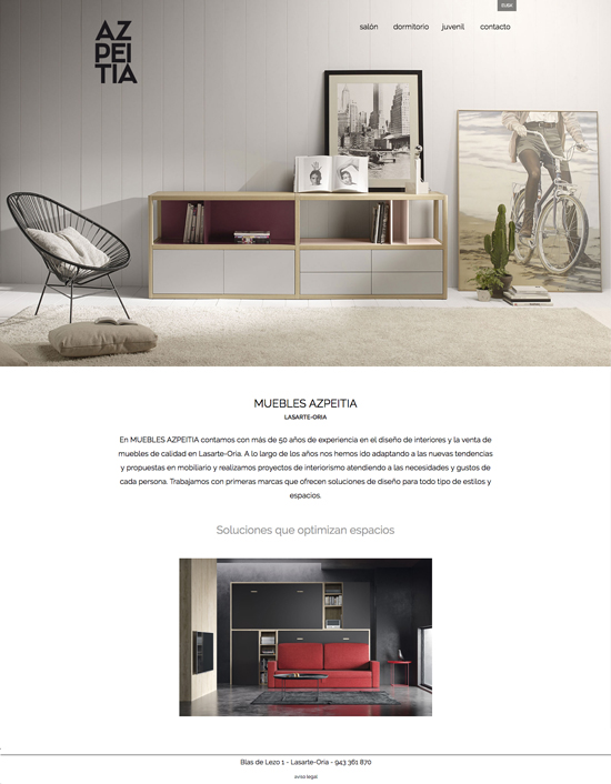 Diseño web en Lasarte: muebles azpeitia