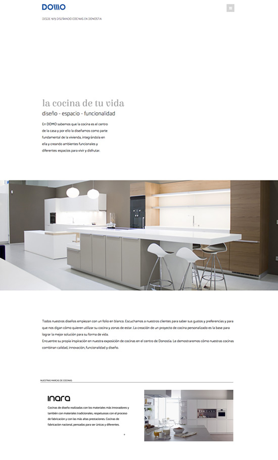 Diseño de la web de cocinas Domo en Donostia