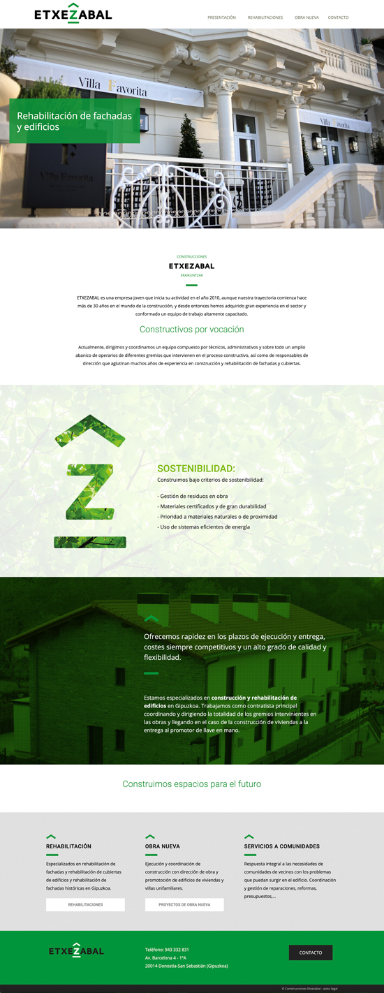 Diseño de la web de Etxezabal en Donostia-San Sebastián