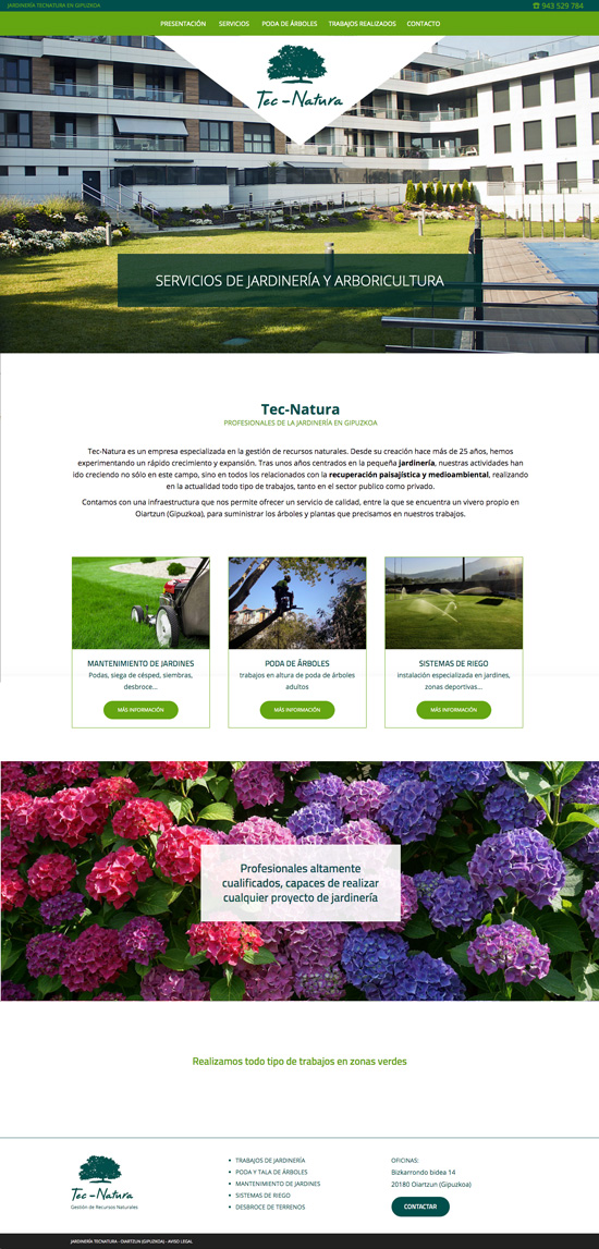 Diseño de la web de Tecnatura en Gipuzkoa