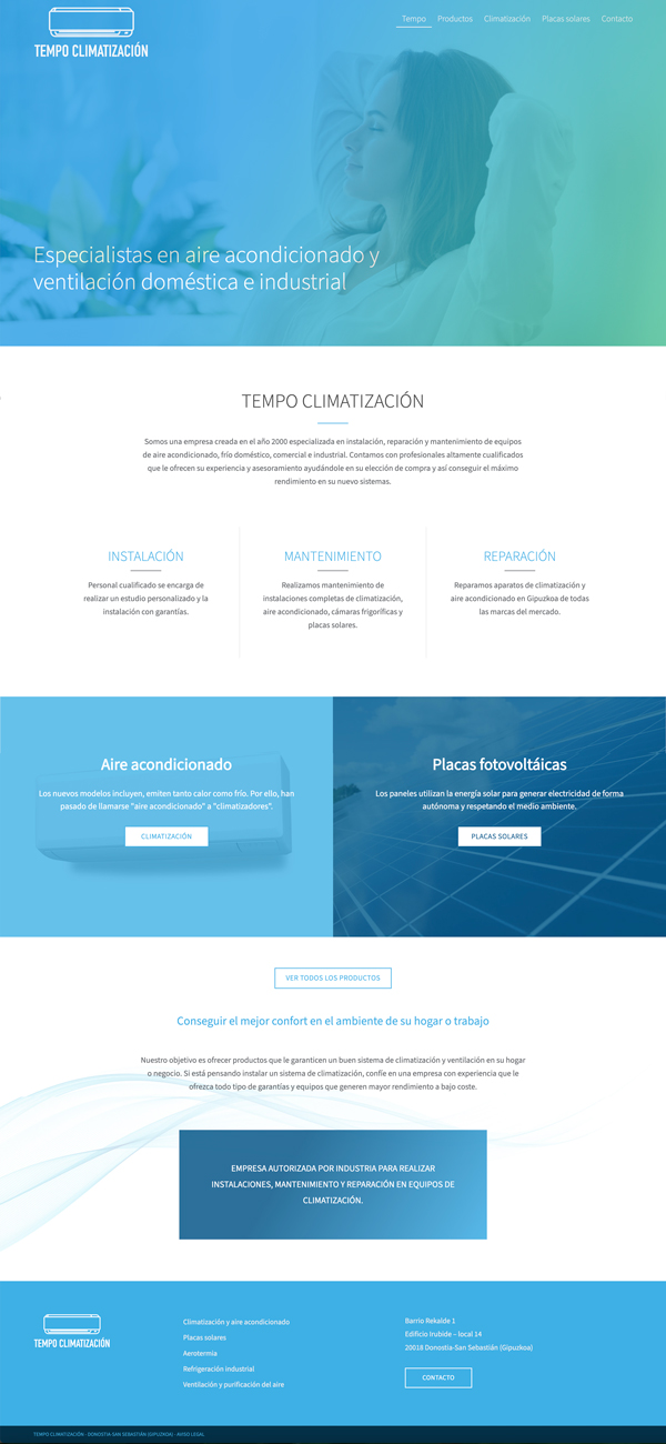 Diseño página web de tempo en Donostia