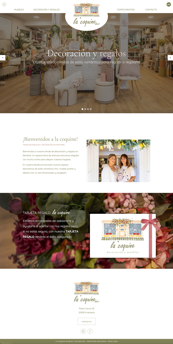 Diseño de la web de la tienda la coquine en Errenteria, Gipuzkoa